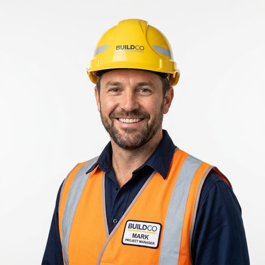 Construction worker portrait on CSCS card mockup